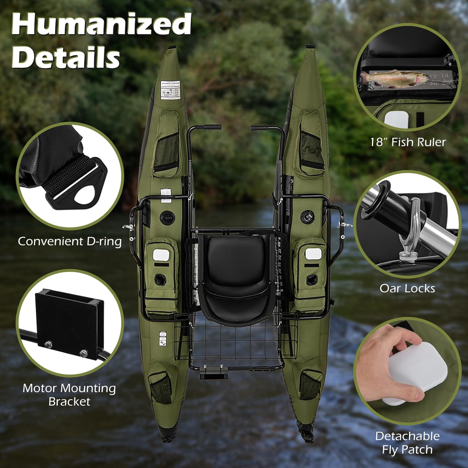 Adult Inflatable Belly Boat wi - đánh giá và giá Fishing Boat Seat